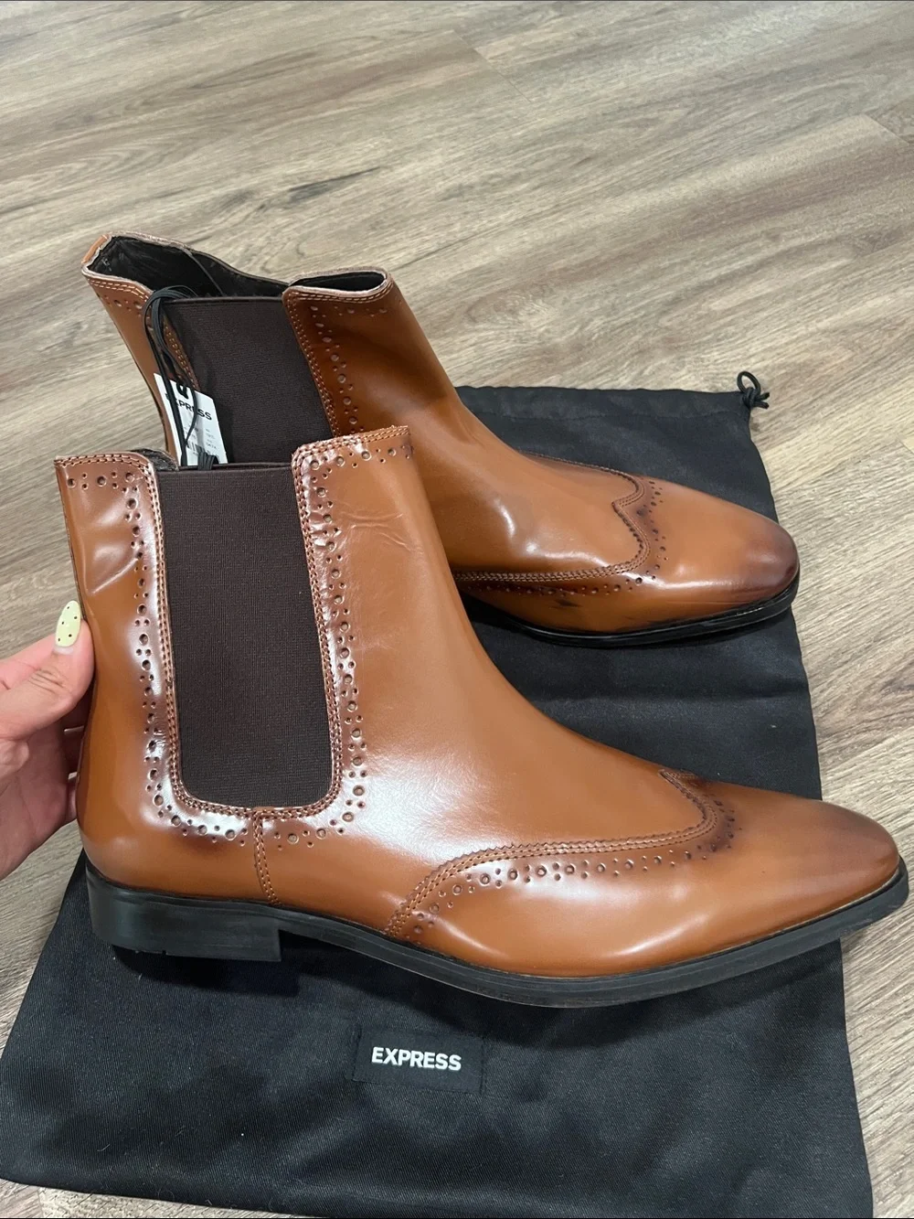 Express Men’s Brown Leather Chukka Chelsea Boots